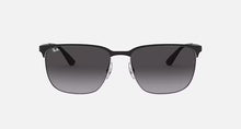 Cargar imagen en el visor de la galería, Ray-Ban 3569 Sunglasses: Polished Black On Silver/Grey Gradient
