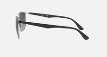 Cargar imagen en el visor de la galería, Ray-Ban 3569 Sunglasses: Polished Black On Silver/Grey Gradient