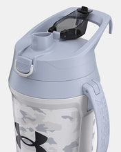 Cargar imagen en el visor de la galería, Under Armour Playmaker White/Grey Camo Black Logo Jug 64 oz. Water Bottle