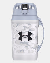 Cargar imagen en el visor de la galería, Under Armour Playmaker White/Grey Camo Black Logo Jug 64 oz. Water Bottle
