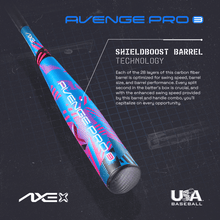 Cargar imagen en el visor de la galería, Axe Avenge Pro 3 USA Baseball Bat -10 | Standard Handle
