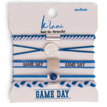 Cargar imagen en el visor de la galería, K'lani Hair tie Bracelet Game Day Blue / White