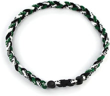 Cargar imagen en el visor de la galería, Titanium Necklace Sport Running Tornado Braided 3 Rope Ionic Necklace