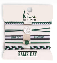 Cargar imagen en el visor de la galería, K'lani Hair Tie Bracelet Game Day Green / White / Black