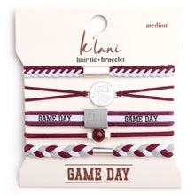 Load image into Gallery viewer, K'lani Hair tie Bracelet Game Day Maroon / Gray