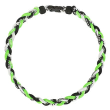 Cargar imagen en el visor de la galería, Titanium Necklace Sport Running Tornado Braided 3 Rope Ionic Necklace