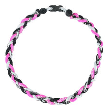 Cargar imagen en el visor de la galería, Titanium Necklace Sport Running Tornado Braided 3 Rope Ionic Necklace