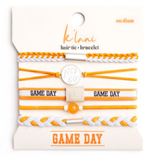 Cargar imagen en el visor de la galería, K'lani Hair tie Bracelet Game Day Orange / White