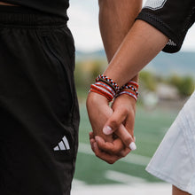 Cargar imagen en el visor de la galería, K'lani Hair tie Bracelet Game Day Red / White