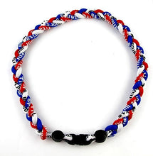 Cargar imagen en el visor de la galería, Titanium Necklace Sport Running Tornado Braided 3 Rope Ionic Necklace