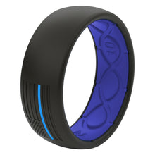 Load image into Gallery viewer, Groove Life Hero - Police Blue & White Flag Silicone Ring