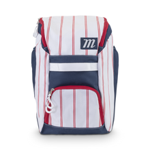 Load image into Gallery viewer, Marucci Foxtrot Tee Ball Bat Pack tee ball backpacks best bags for tee ball players cute bags for tee ball players navy red and white bags for baseball players softball bags