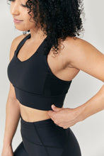 Cargar imagen en el visor de la galería, Ripi-It Women’s Medium Support Sports Bra sports bra sports bra black sports bra pipit sports bra black women's girls sports bra black sports bra