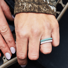 Load image into Gallery viewer, Women silicone ring wedding cute durable pretty white stackable  Edit alt text