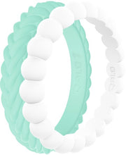 Load image into Gallery viewer, Women silicone ring wedding cute durable pretty white stackable  Edit alt text