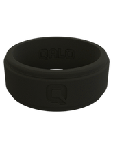 Cargar imagen en el visor de la galería, Wedding band silicone men durable black workout ring  Edit alt text