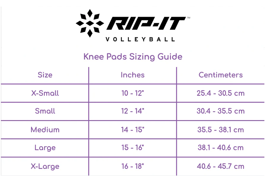 Nike volleyball knee pads size chart hotsell