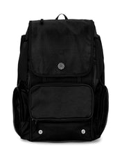 Load image into Gallery viewer, Product Description  RIP-IT loves the game of softball and all the gear that comes with it. Bats, gloves, masks, helmets, shoes. Which is why we made bags that keep it all together without sacrificing your signature style. Product Benefits  Spacious. Multiple large compartments for max storage. Airs out gear. Ventilated cubby allows cleats to breathe. Durable design. Ultra-tough material withstands heavy use. Customizable*. Removable pouch for hassle-free embroidery, PLUS mirror. Bag black