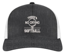 Cargar imagen en el visor de la galería, Pacific Headwear Heather Snapback Hat: There’s No Crying In Softball softball hats for dad softball hats for mom cool softball hats snapback hats softball trucker snapback hats for dad black softball hats black softball caps