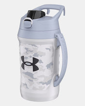Cargar imagen en el visor de la galería, Under Armour Playmaker White/Grey Camo Black Logo Jug 64 oz. Water Bottle
