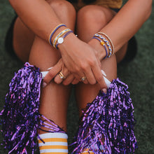 Cargar imagen en el visor de la galería, K'lani Hair Tie Bracelet Game Day Purple / Yellow
