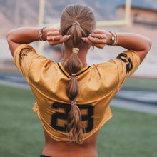 Cargar imagen en el visor de la galería, K'lani Hair Tie Bracelet Game Day Purple / Yellow

