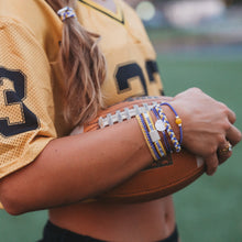 Cargar imagen en el visor de la galería, K'lani Hair Tie Bracelet Game Day Purple / Yellow
