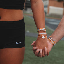 Cargar imagen en el visor de la galería, K'lani Hair tie Bracelet Game Day Orange / White
