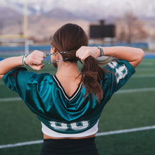 Cargar imagen en el visor de la galería, K'lani Hair Tie Bracelet Game Day Green / White / Black

