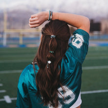 Cargar imagen en el visor de la galería, K'lani Hair Tie Bracelet Game Day Green / White / Black
