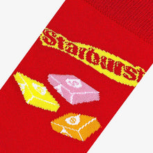 Load image into Gallery viewer, Cool Socks Starburst Juicy Red Crew Socks
