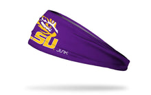 Cargar imagen en el visor de la galería, Junk Brands Louisiana State University: LSU Gold Stacked Purple Big Bang Lite Headband
