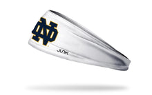 Load image into Gallery viewer, Junk Brands University of Notre Dame: Logo White Big Bang Lite Headband
