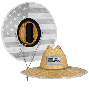 Under Brim Straw Hat | Ghost American Flag