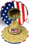 USA Flag Straw Hat- Red/White/Blue Hat