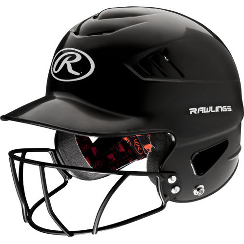 Rawlings Coolflo Batting Helmet with Facemask black