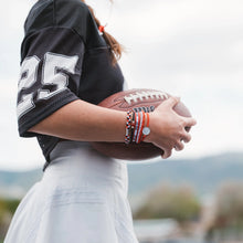 Cargar imagen en el visor de la galería, K'lani Hair tie Bracelet Game Day Red / White
