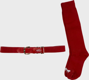Rawlings Elastic Belt & Sock Combo red scarlet