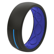 Load image into Gallery viewer, Groove Life Hero - Police Blue &amp; White Flag Silicone Ring
