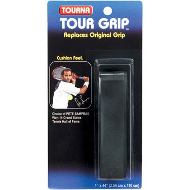 The Tourna Classic Tour Replacement Grip replaces original grip. The grip features polymer material that provides excellent cushioning. This grip helps reduce vibration and shock to your arm. Beveled edges assist in ensuring a seamless fit. TENNIS GRIP BEST TENNIS GRIPS