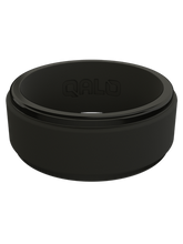 Load image into Gallery viewer, QALO Standard Men&#39;s Black Step Edge Polished Silicone Ring
