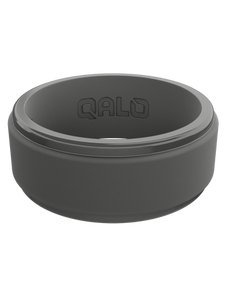 QALO Standard Men's Charcoal Step Edge Polished Silicone Ring