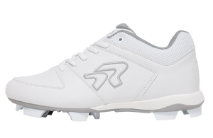 Ringor Flite Softball Cleats Molded White Silver TOP GEAR ATHLETICS