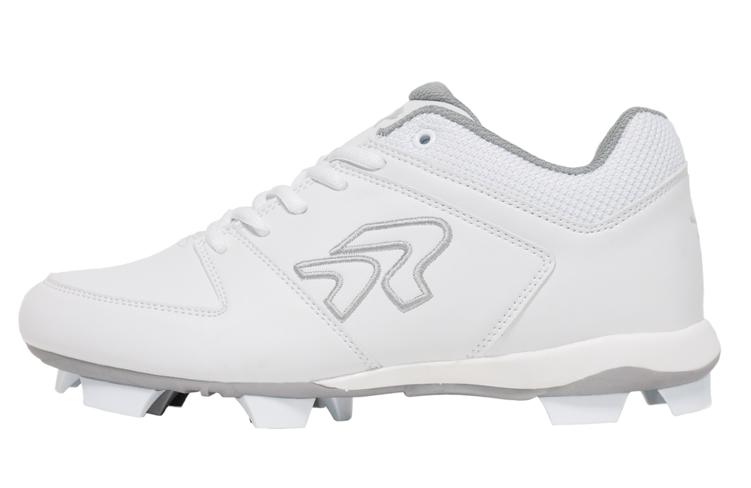 Ringor Flite Softball Cleats Molded White Silver