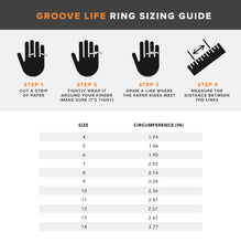 Load image into Gallery viewer, groove life ring size chart.Groove Life Edge Black Ring men rings best rings for men best rings for working men groove life best rings rings black silicone rings for men black silicone rings for men edge ring black football rings rings for football players rings for baseball players best rings for men best rings for working men gray rings for men deep stone grey ring groove life edge deep stone grey ring charcoal rings
