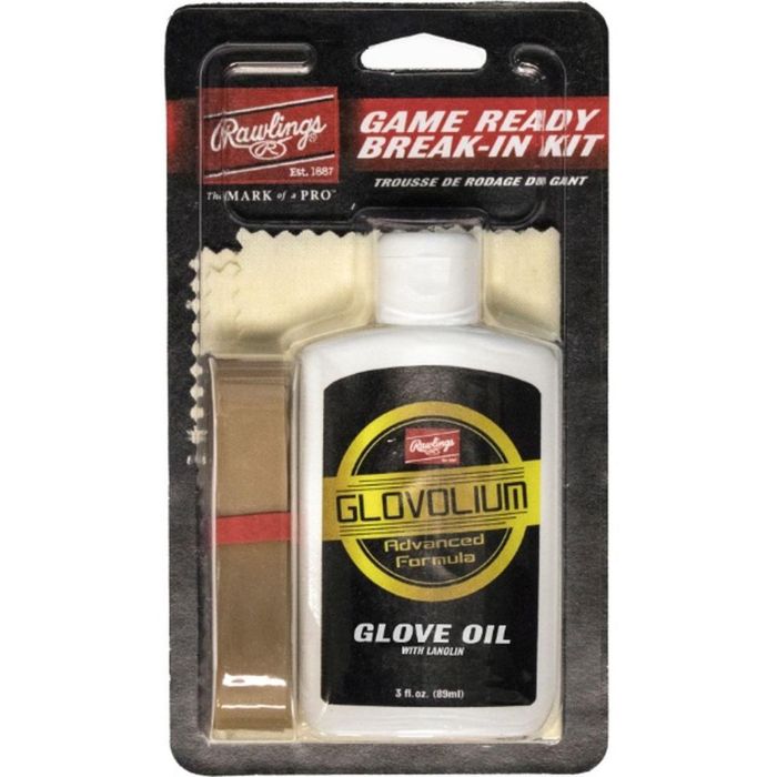 Rawlings Game Ready Glove Break-In Kit  Includes Rawlings Glove Oil, application cloth, and jumbo rubber band.