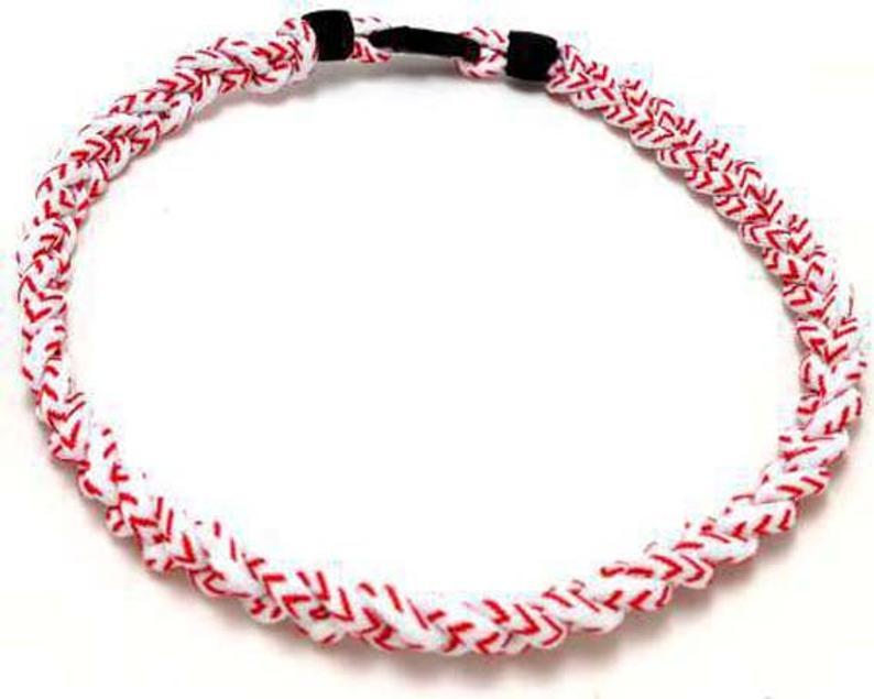 thumbnail image 2 of Titanium Sport Necklace - Purple White Tornado Rope Design - 20 Inch 2 of 4