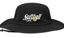 Load image into Gallery viewer, Pacific Headwear Bucket/Boonie Hat - Softball Life.Pacific Headwear Bucket/Boonie Hat - Softball Life bucket hats for women softball bucket hats girl bucket hats boogie hats for women boogie hats for girls softball player bucket hats black bucket hats
