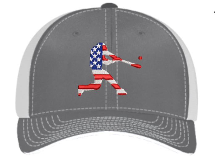 Pacific Headwear Trucker FLEXFIT® Hat - American Flag Batter