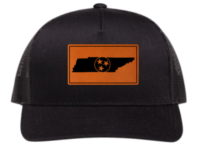 Pacific Headwear Snapback Hat- Tennessee State Flag Leather Patch  TN state hat tn hats fro dads baseball caps tn tn state flag hats Tennessee state flag ball caps Tennessee state flag hats hats for men hats for women caps for men cap for women tn flag design hats black black hats with flag. American flag hats American flag caps